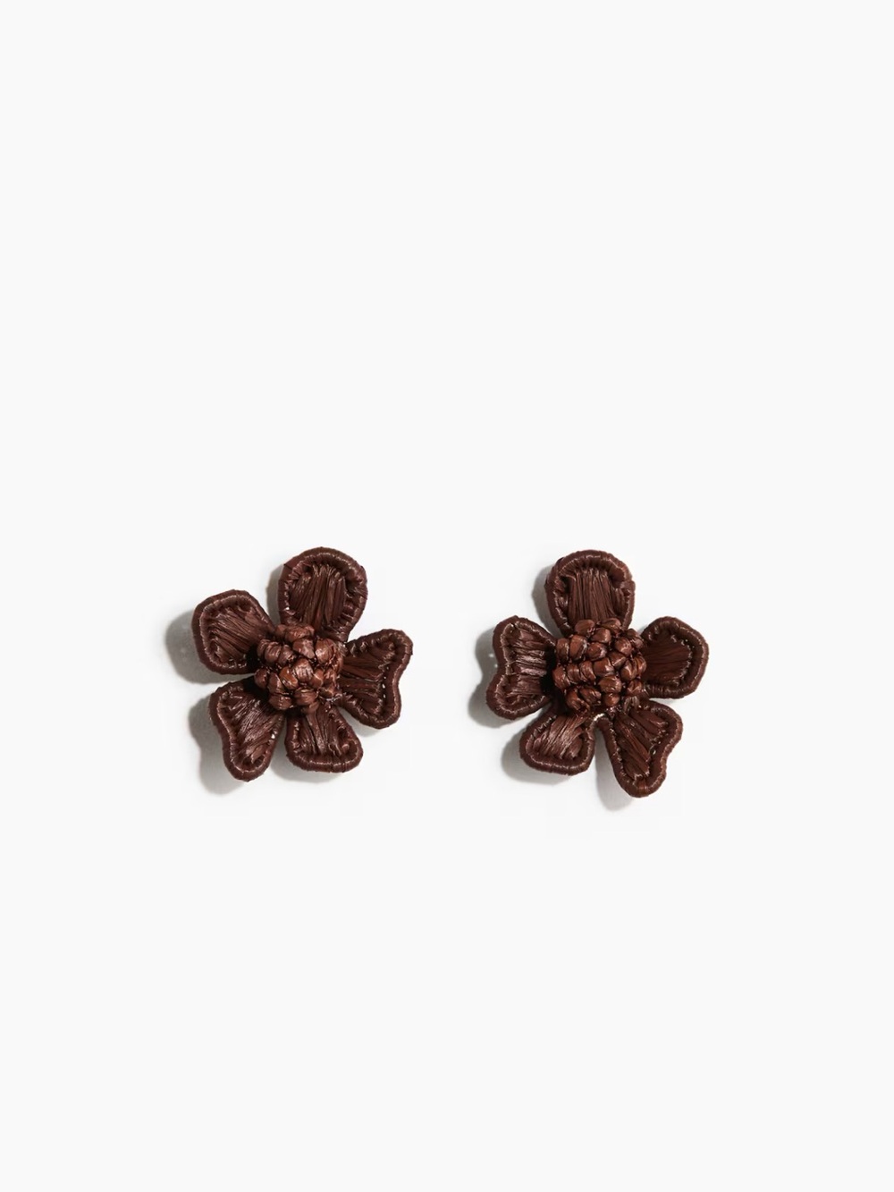 Brown Floral Stud Earrings - Women Jewelry